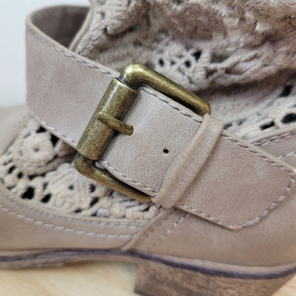 BareTraps Palena Slouchy Lace Boots in Distressed Taupe Size 7.5M Cowboy Western - Picture 11 of 15